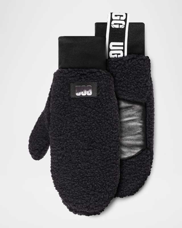 Logo Tape Uggfluff Faux Fur Mittens